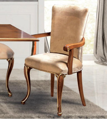 Chair 1 Seater Dining Room Wood Armchair Italian Furniture Design Classic Armchairs