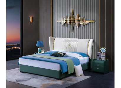 Bedroom Bed Bedside Tables 3-piece Set Design Luxury Beds Wood Double Bed