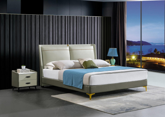 3-piece bedroom set: bed, 2 nightstand consoles, double hotel beds