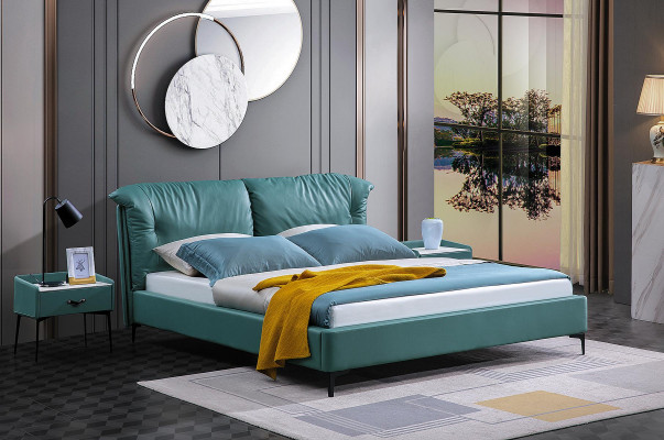 Bedroom bed bedside tables 3-piece set design luxury beds wood