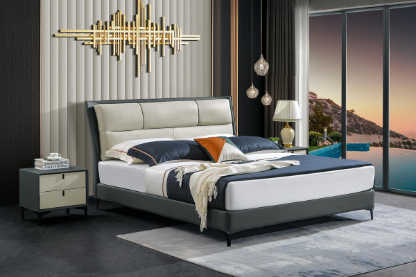 Bedroom Bed Nightstands 3-piece Set Luxury Design Beds Wood Double Bed