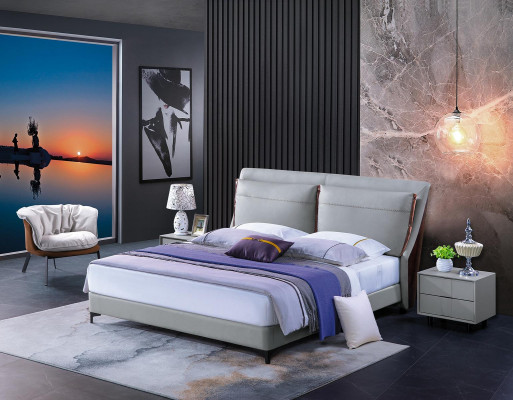 Wooden bed, bed, double bed, luxury furniture, bedroom, hotel, 180x200cm beds, leather