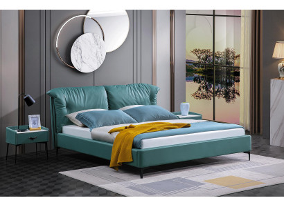 Design bed beds textile leather hotel luxury upholstery marital double new bedroom.