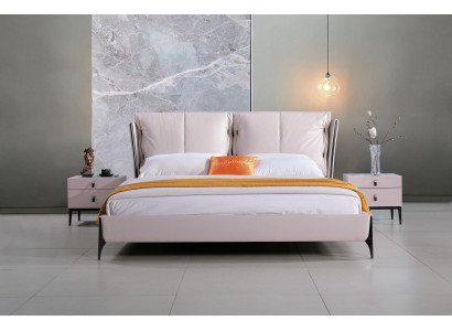 Modern design hotel bed XXL beds luxury double leather faux leather