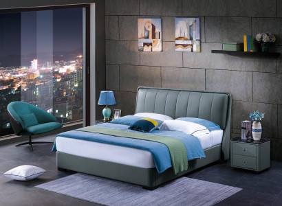 Design double bed leather bed beds bed leather upholstery bedroom marriage. 180x200