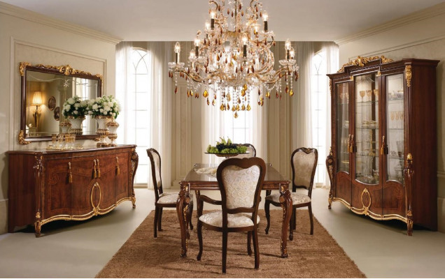 arredoclassic™ Luxury Class Furniture Dining Room Display Cabinet Table Sideboard 8-piece set.