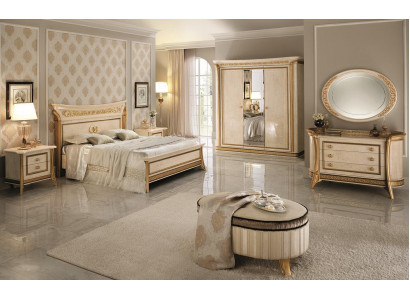 Bedroom set design bed 2x nightstand dresser stool arredoclassic 7-piece.