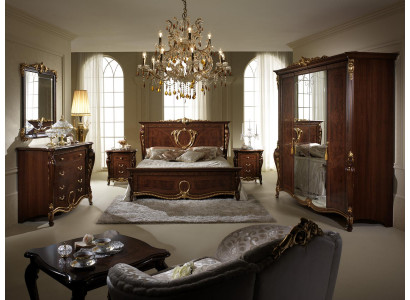 Bedroom set 6-piece design luxury furniture bed nightstand dresser Arredoclassic