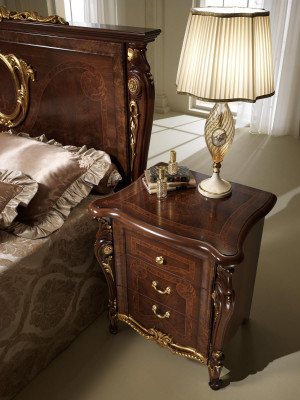 Bedroom set 6-piece design luxury furniture bed nightstand dresser Arredoclassic
