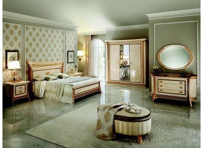 Arredoclassic™ Bedroom Set Melodia Baroque Rococo Bed Nightstand 6-piece.