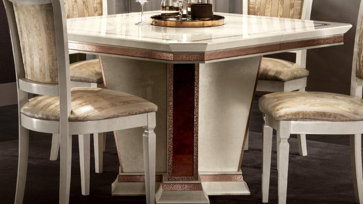 Dining table set: 4 chairs, dresser, 8-piece dining room set, group, furniture, table seating group.
