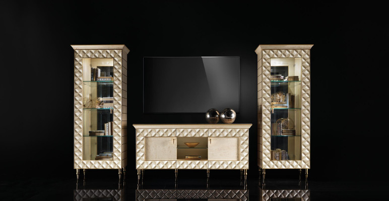 Wall unit display cabinet TV sideboard cupboard wall baroque rococo design