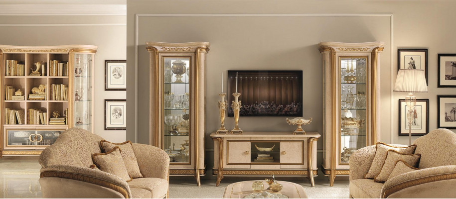 Design wall unit sideboard 2x cabinet lowboard TV cabinet 3-piece set display cabinet