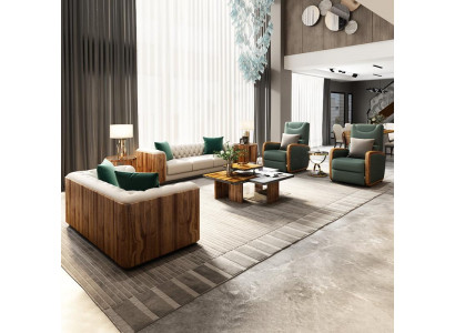 Luxury furniture sofa set couch sofa upholstery designer furniture 4-piece leather