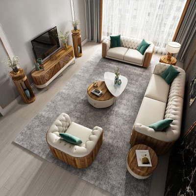 Luxury furniture sofa set couch sofa upholstery designer furniture 4-piece leather