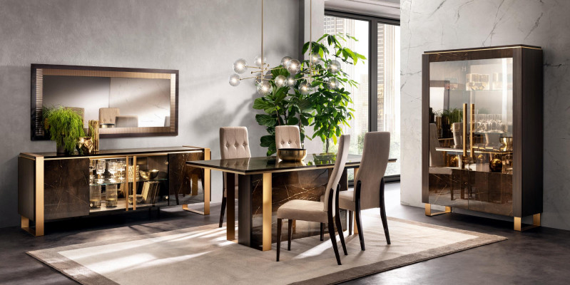 Dining table chairs sideboard 8-piece dining room set group suite table arredoclassic