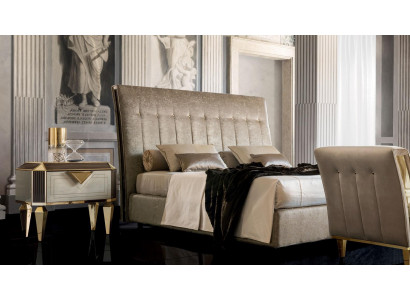 Bed 2x Nightstand 3 pc. Bedroom Set Designer Luxury Beds Hotel Complete