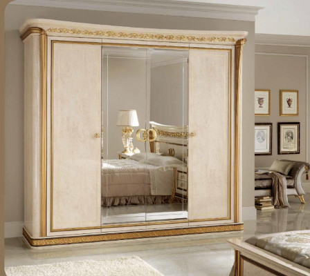 Wardrobe 4-door antique Baroque Rococo Art Nouveau furniture bedroom