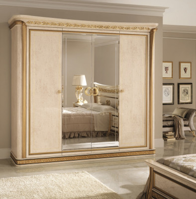 Luxury wardrobe closets, high gloss designer furniture, living wood, new.