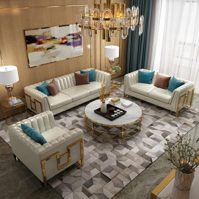 Luxury furniture sofa suite couch sofa upholstery 3 2 1 seater coffee table 4-piece set