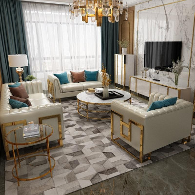 Luxury furniture sofa suite couch sofa upholstery 3 2 1 seater coffee table 4-piece set