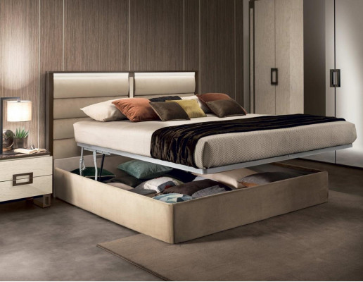 Bedroom bed, nightstand, dresser, mirror, upholstered bed, double bed set 5-piece.