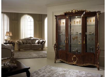 XXL display cabinet glass wall cabinet showcase shelf baroque rococo style art nouveau