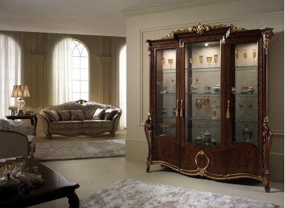 XXL display cabinet glass wall cabinet showcase shelf baroque rococo style art nouveau