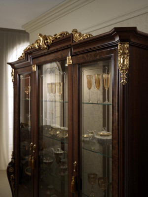 XXL display cabinet glass wall cabinet showcase shelf baroque rococo style art nouveau