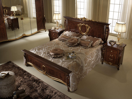 Bed 2x Nightstand 3-piece Bedroom Set Design Modern Luxury Classic Furniture