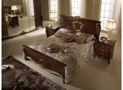 Bed 2x Nightstand 3-piece Bedroom Set Design Modern Luxury Classic Furniture