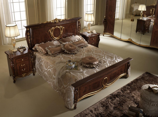 Classic Bedroom Set Bed 2x Nightstand Luxury Beds Furniture 3pc Wood New