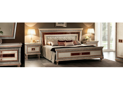 Luxury bedroom furniture bed 2x nightstand set beds hotel Arredoclassic 3-piece set.