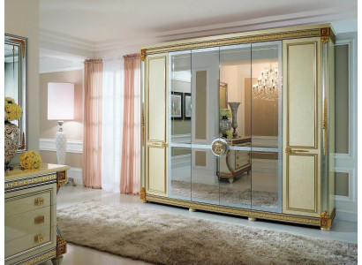 Classic cabinets, wardrobe, wall unit, wardrobe, 6 doors, wood, new furniture