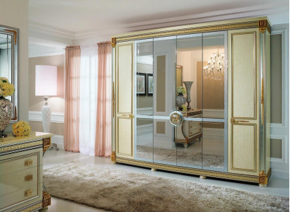 Classic cabinets, wardrobe, wall unit, wardrobe, 6 doors, wood, new furniture