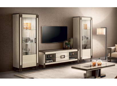 Design living room wall unit sideboard 2x display cabinets RTV lowboard sideboard 3-piece set living room walls