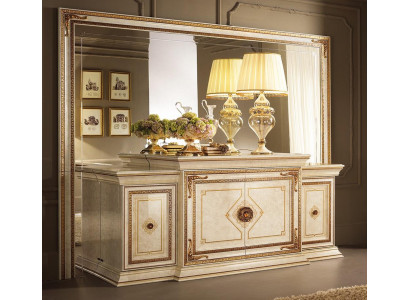 Classic chest of drawers with mirror XXL cabinet sideboard Italian furniture