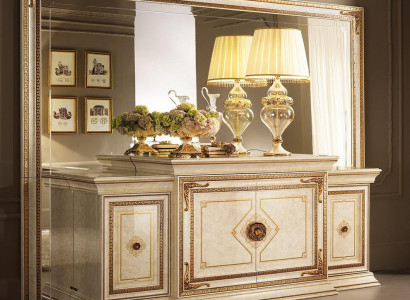 Classic chest of drawers with mirror XXL cabinet sideboard Italian furniture