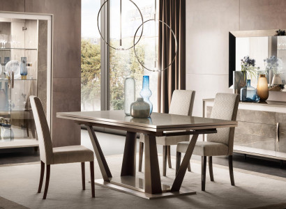 Dining Room Set Suite Dining Table Display Cabinet Sideboard Mirror 4-piece Set arredoclassic