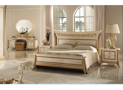 3-piece bedroom set bed 2x nightstand console double beds hotel upholstery