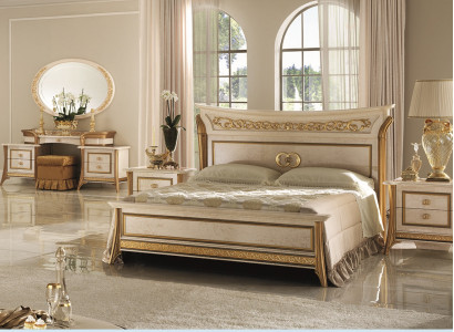 3-piece bedroom set bed 2x nightstand console double beds hotel upholstery