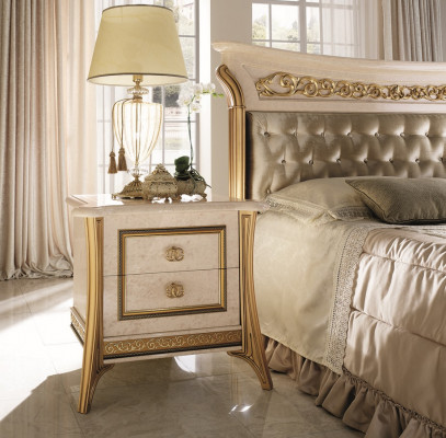 3-piece bedroom set bed 2x nightstand console double beds hotel upholstery