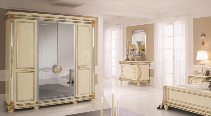 Bedroom wardrobe, 4-door wooden wall cabinet, wardrobe cabinets