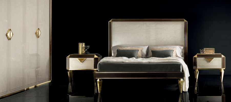Bed 2x Nightstand 3-piece Bedroom Luxury Beds 180x200 Room arredoclassic