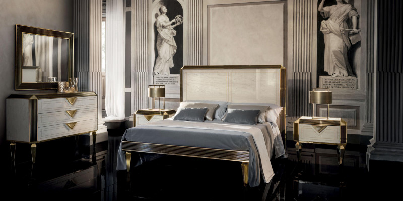 Bed 2x Nightstand 3-piece Bedroom Luxury Beds 180x200 Room arredoclassic