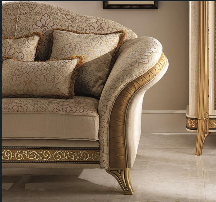 Sofa 3-seater couch with bed function textile fabric furniture upholstery arredoclassic