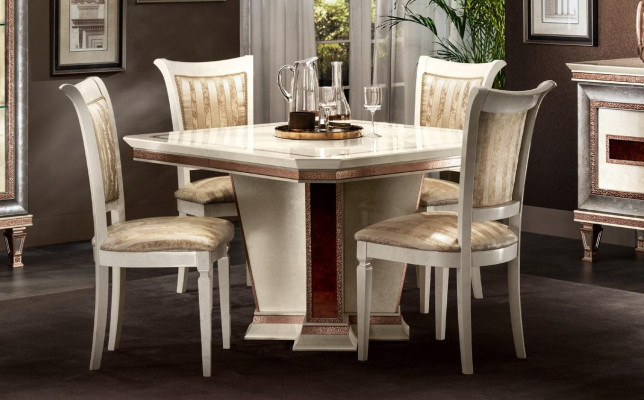 Complete set dining table 4x chairs dining room set dining group wood table tables 5-piece