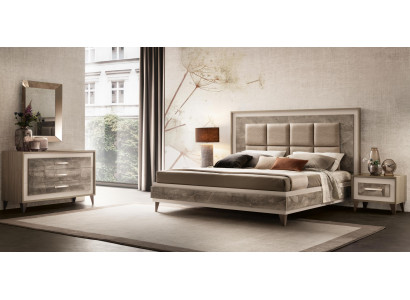 Modern bedroom set bed nightstand dresser mirror new 4-piece arredoclassic