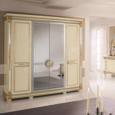 Luxury wardrobe closets high-gloss furniture designer living wood new