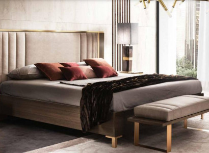 Modern bedroom set bed nightstand stool 4-piece suite group